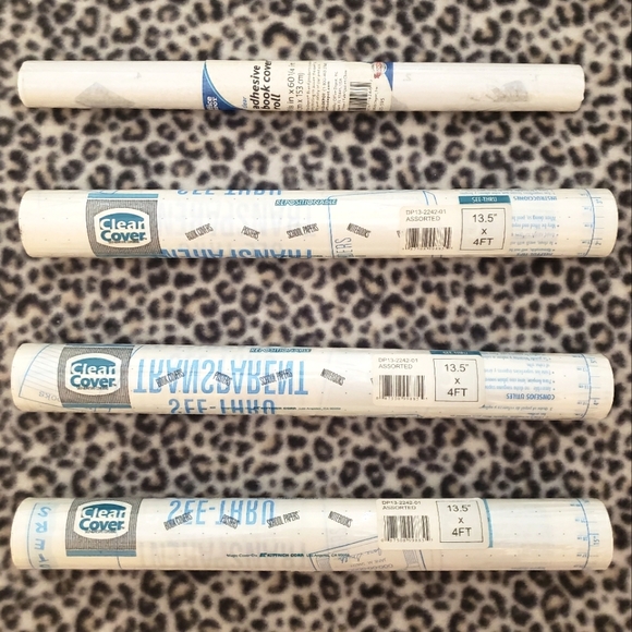 Clear Cover & Office Depot Transparent Self-Adhesive See-Thru Coverings, 4 Rolls - Picture 1 of 10